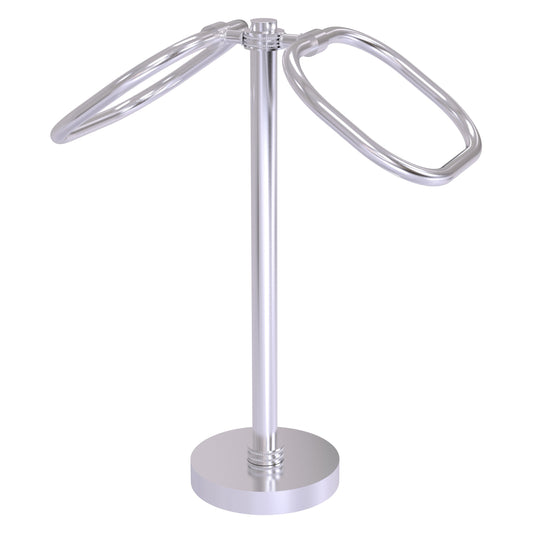 Allied Brass TB-20D-SCH 2-Ring Satin Chrome Oval Guest Towel Holder