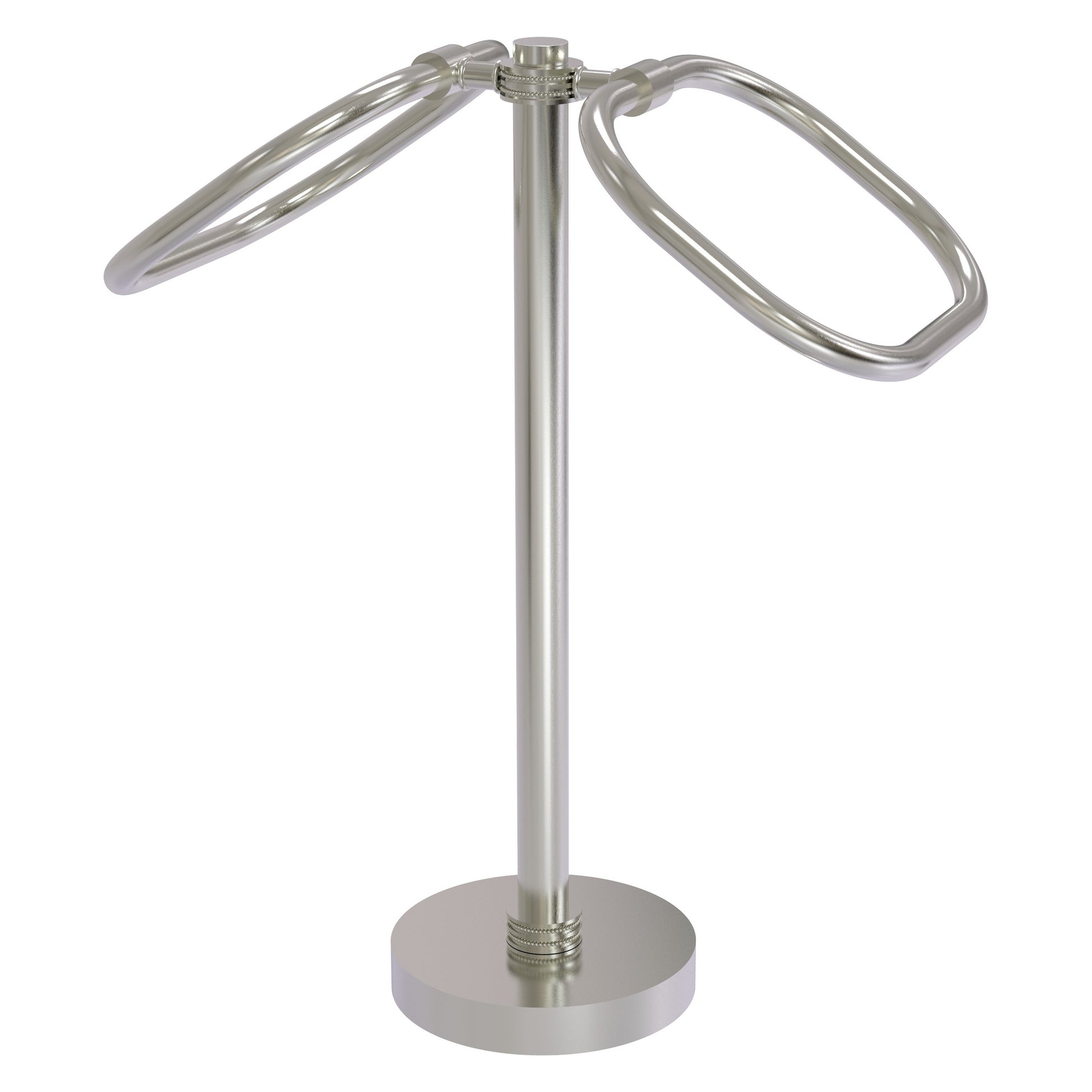 Allied Brass TB-20D-SN 2-Ring Satin Nickel Oval Guest Towel Holder