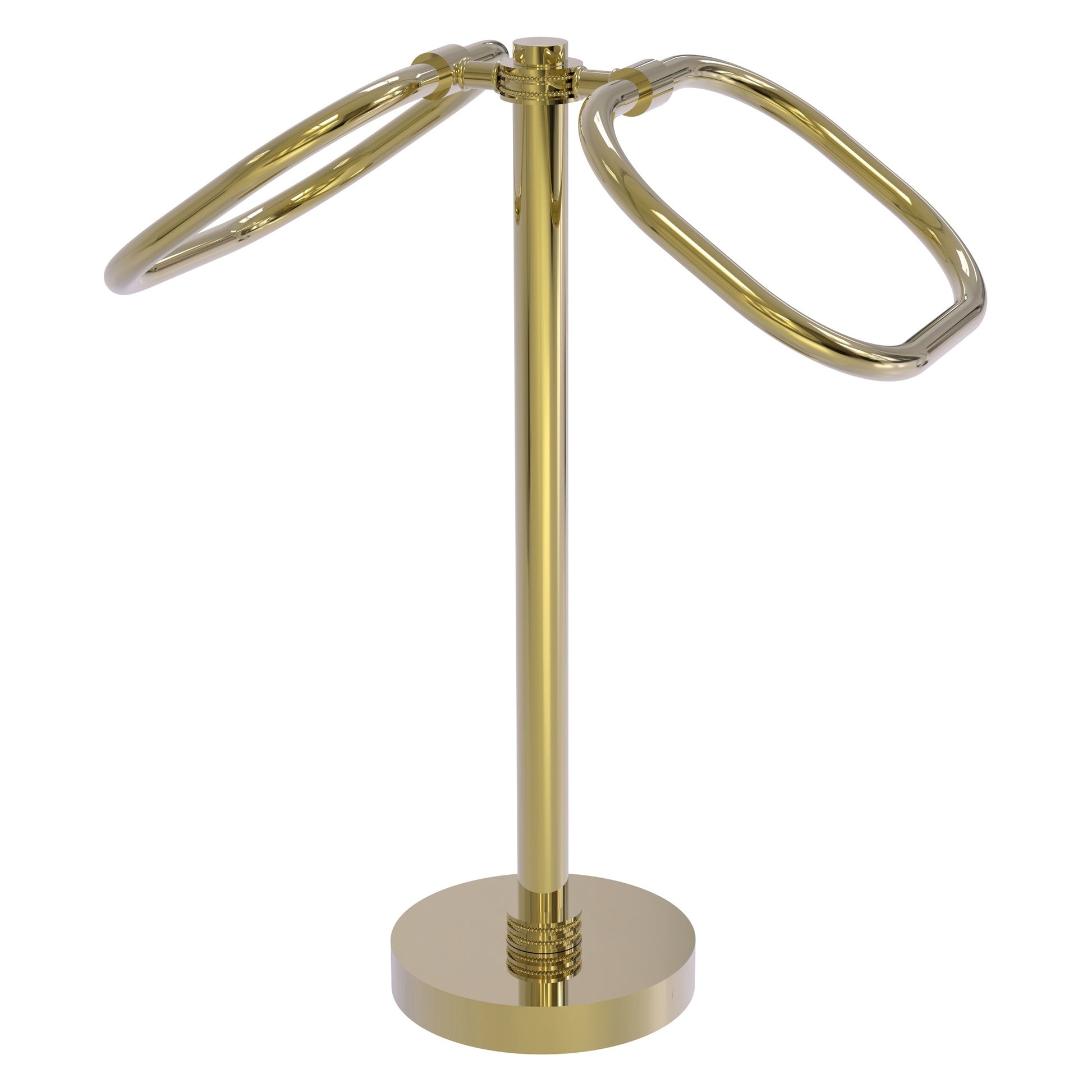 Allied Brass TB-20D-UNL 2-Ring Unlacquered Brass Oval Guest Towel Holder