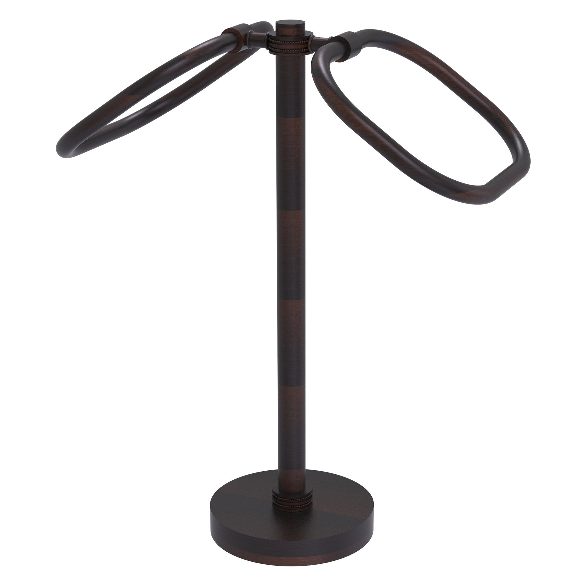 Allied Brass TB-20D-VB 2-Ring Venetian Bronze Oval Guest Towel Holder