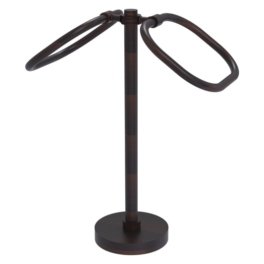 Allied Brass TB-20D-VB 2-Ring Venetian Bronze Oval Guest Towel Holder