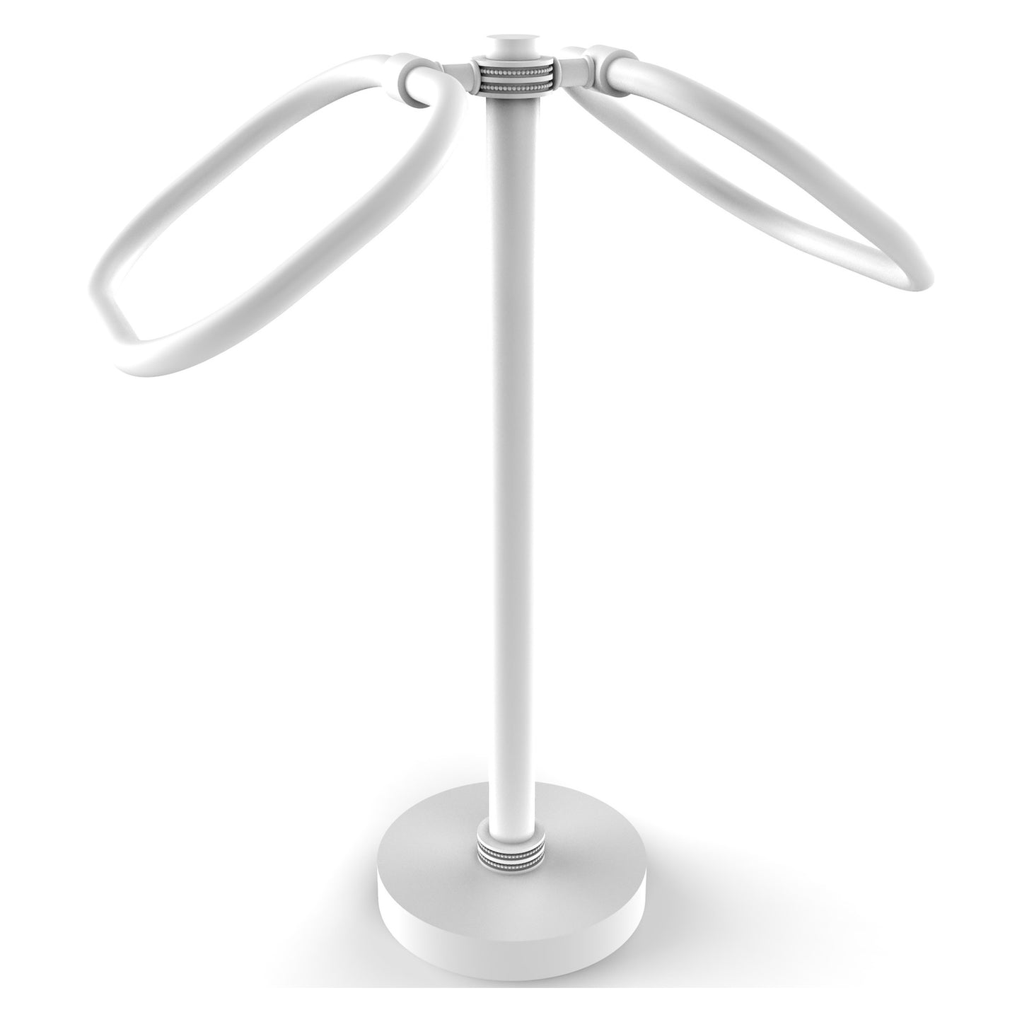 Allied Brass TB-20D-WHM 2-Ring Matte White Oval Guest Towel Holder