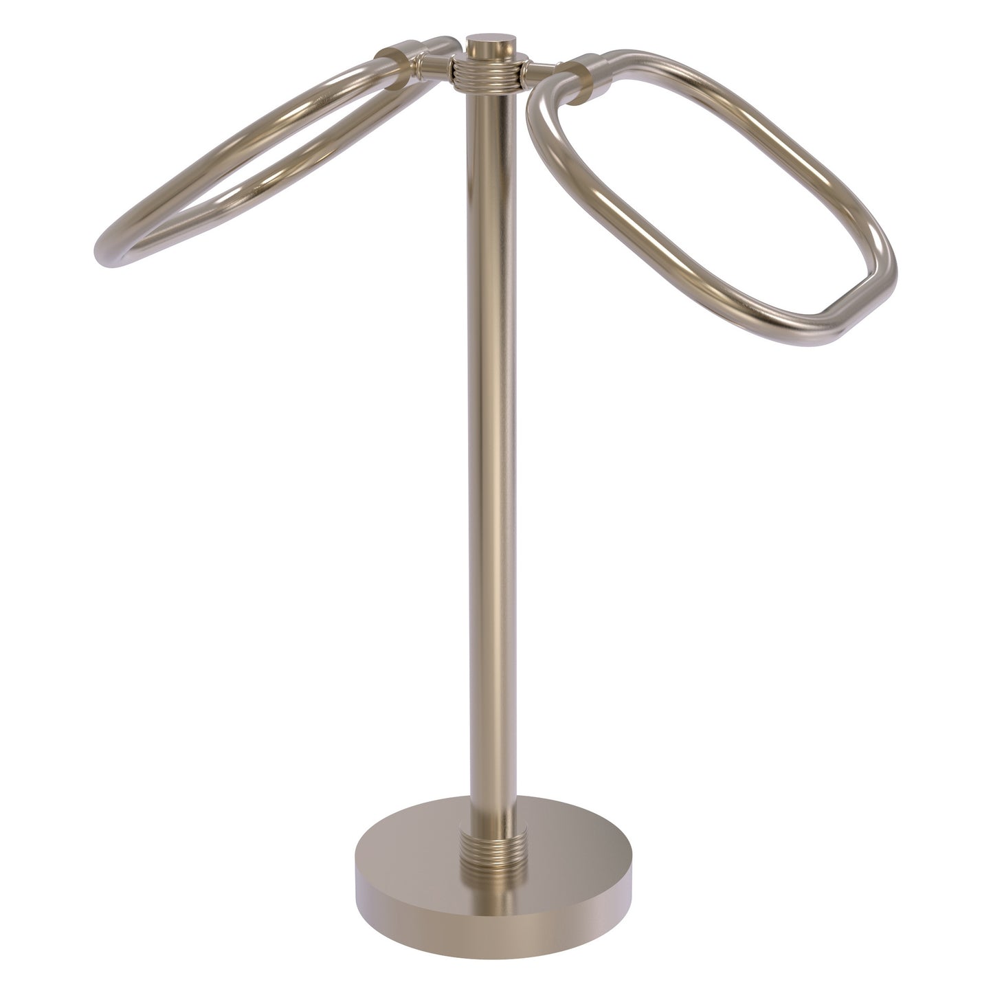 Allied Brass TB-20G-PEW 2-Ring Antique Pewter Oval Guest Towel Holder