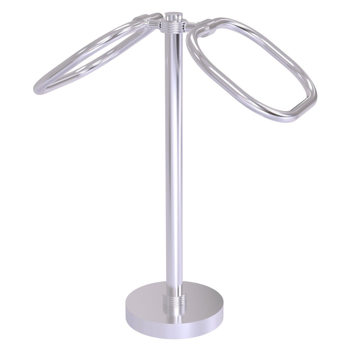 Allied Brass TB-20G-SCH 2-Ring Satin Chrome Oval Guest Towel Holder