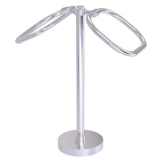 Allied Brass TB-20G-SCH 2-Ring Satin Chrome Oval Guest Towel Holder