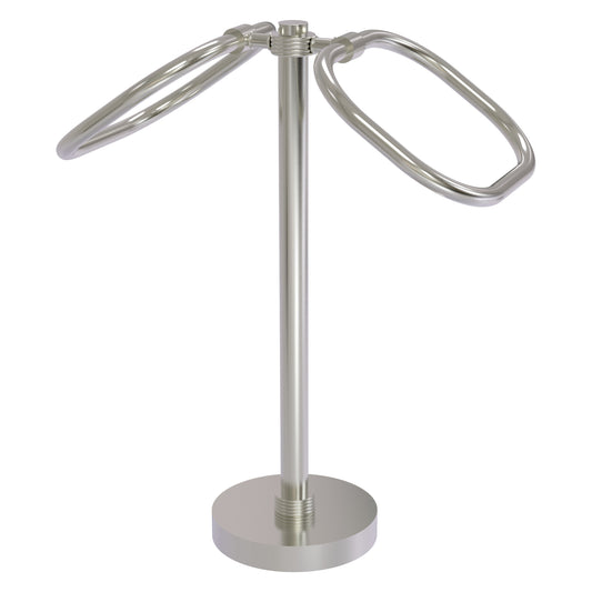 Allied Brass TB-20G-SN 2-Ring Satin Nickel Oval Guest Towel Holder