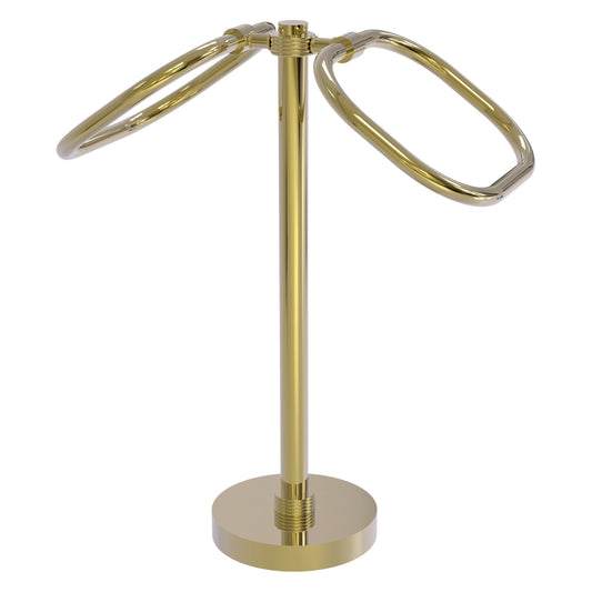 Allied Brass TB-20G-UNL 2-Ring Unlacquered Brass Oval Guest Towel Holder