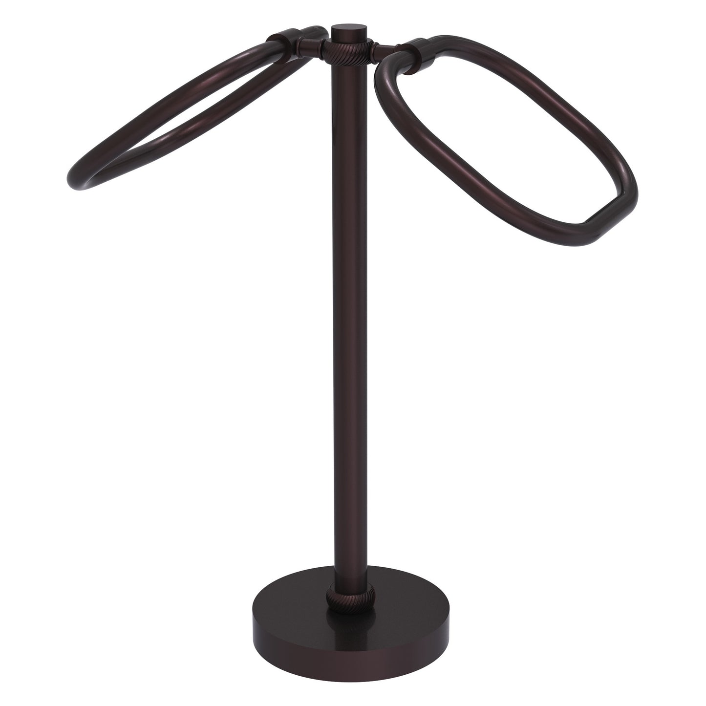 Allied Brass TB-20T-ABZ 2-Ring Antique Bronze Oval Guest Towel Holder