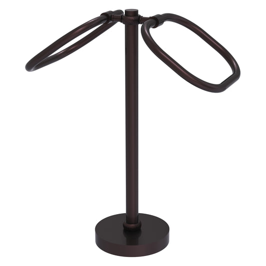 Allied Brass TB-20T-ABZ 2-Ring Antique Bronze Oval Guest Towel Holder