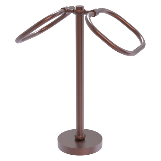 Allied Brass TB-20T-CA 2-Ring Antique Copper Oval Guest Towel Holder