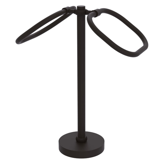 Allied Brass TB-20T-ORB 2-Ring Oil Rubbed Bronze Oval Guest Towel Holder