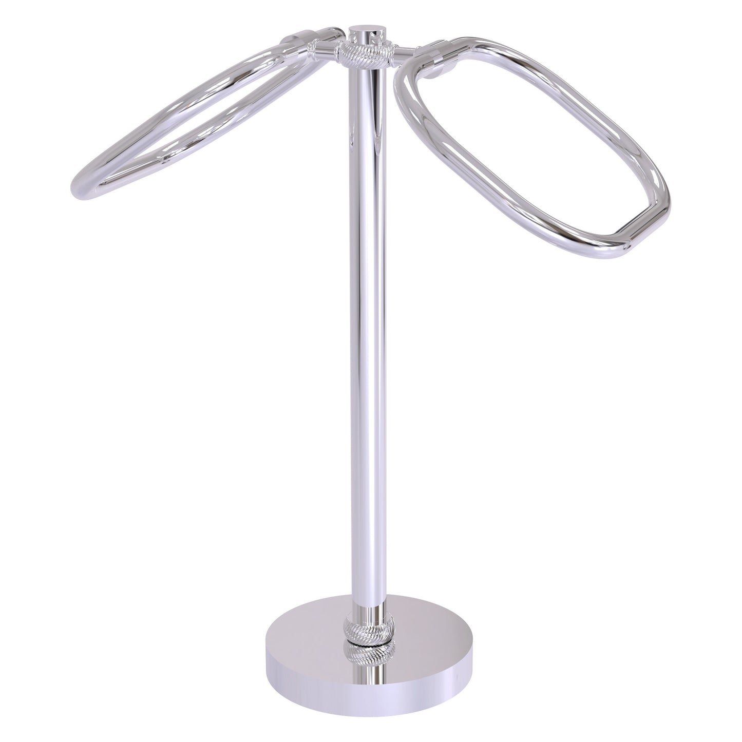 Allied Brass TB-20T-PC 2-Ring Polished Chrome Oval Guest Towel Holder