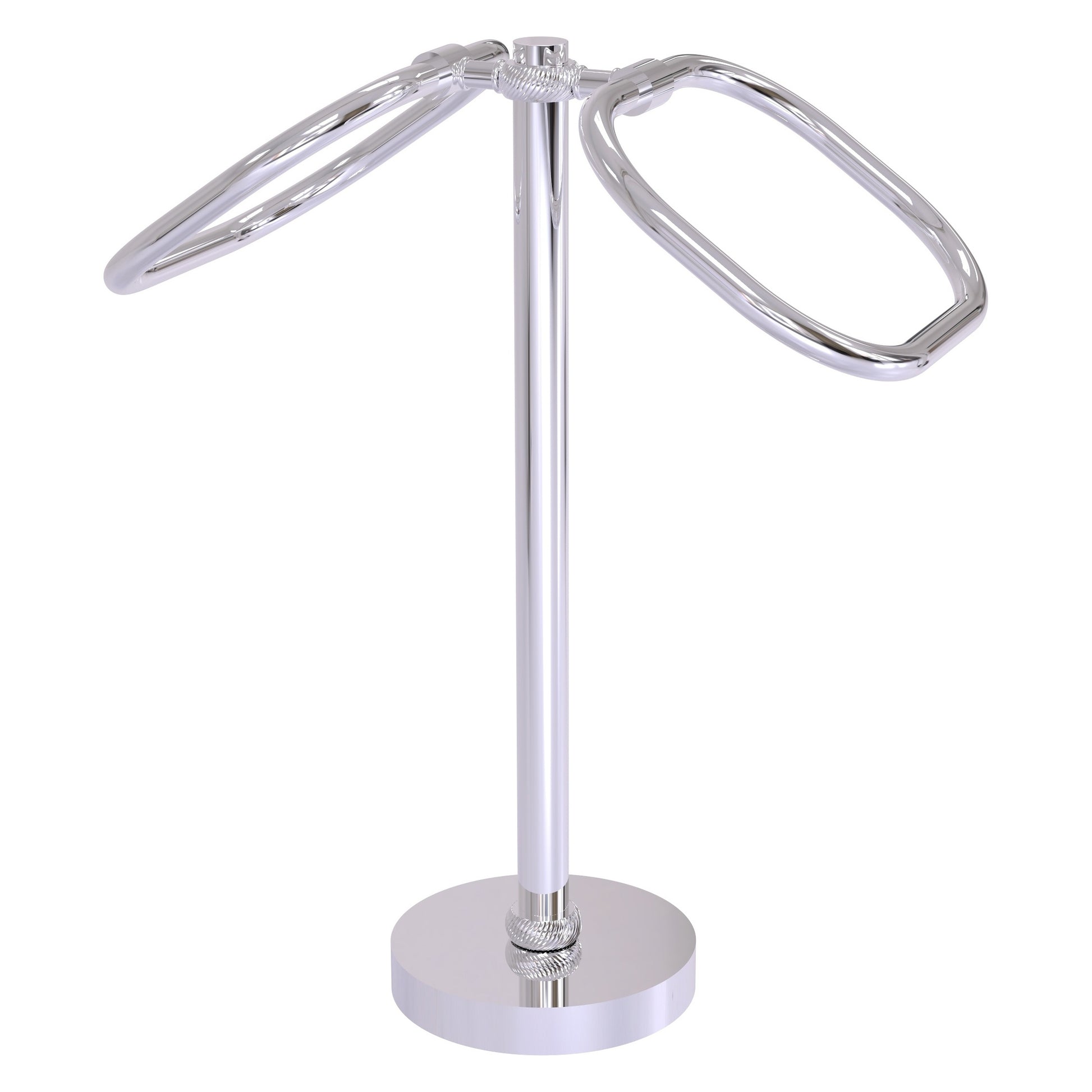 Allied Brass TB-20T-PC 2-Ring Polished Chrome Oval Guest Towel Holder