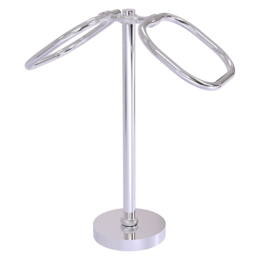 Allied Brass TB-20T-PC 2-Ring Polished Chrome Oval Guest Towel Holder