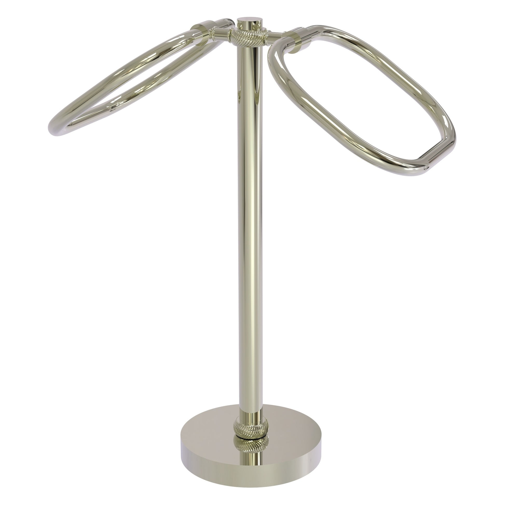 Allied Brass TB-20T-PNI 2-Ring Polished Nickel Oval Guest Towel Holder