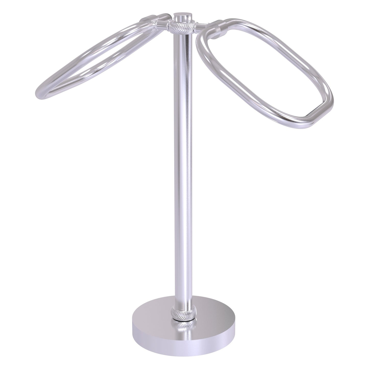 Allied Brass TB-20T-SCH 2-Ring Satin Chrome Oval Guest Towel Holder