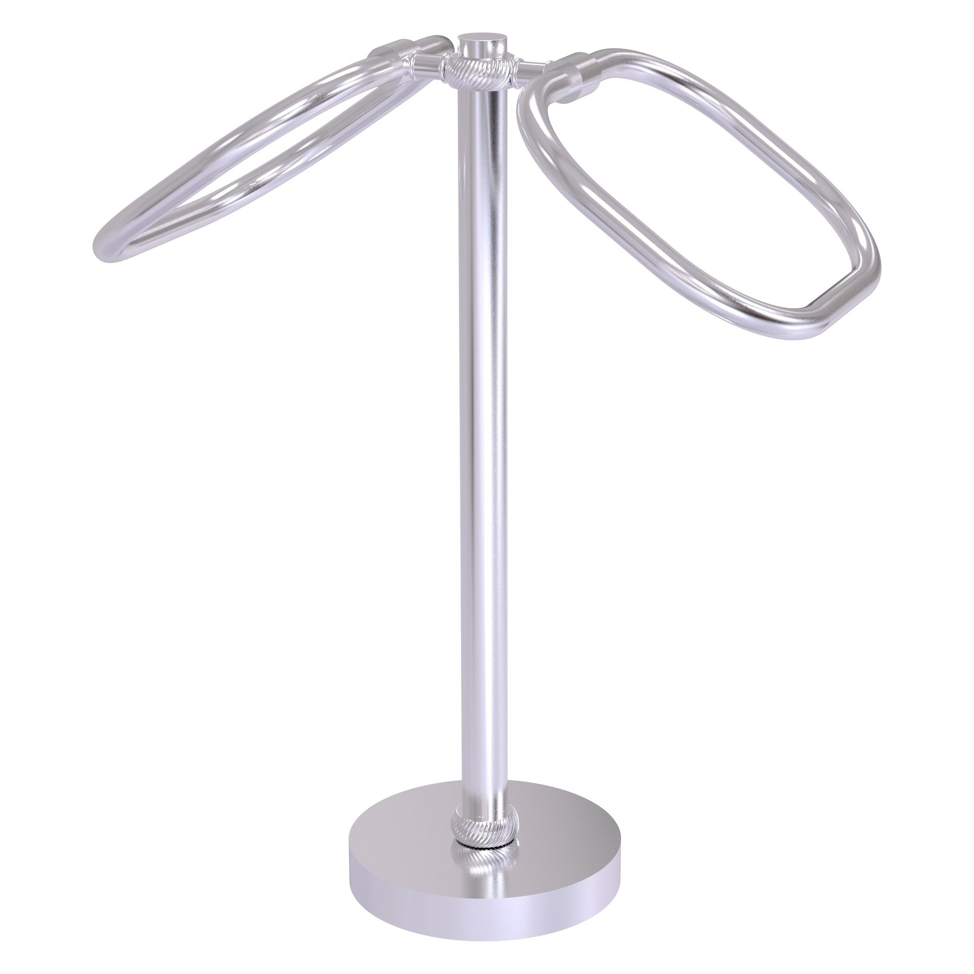 Allied Brass TB-20T-SCH 2-Ring Satin Chrome Oval Guest Towel Holder