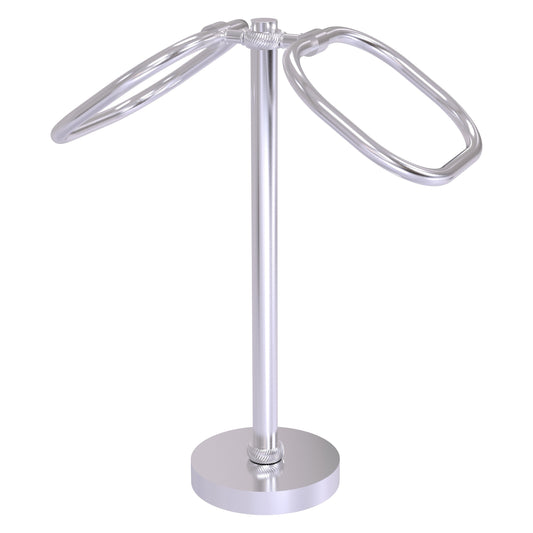 Allied Brass TB-20T-SCH 2-Ring Satin Chrome Oval Guest Towel Holder