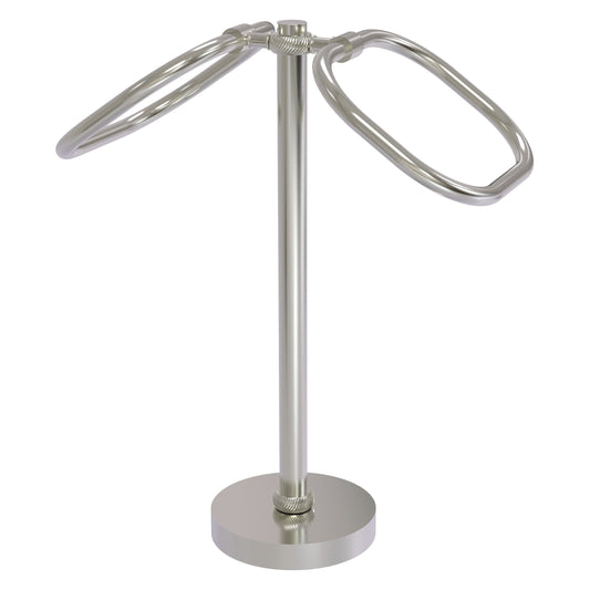 Allied Brass TB-20T-SN 2-Ring Satin Nickel Oval Guest Towel Holder