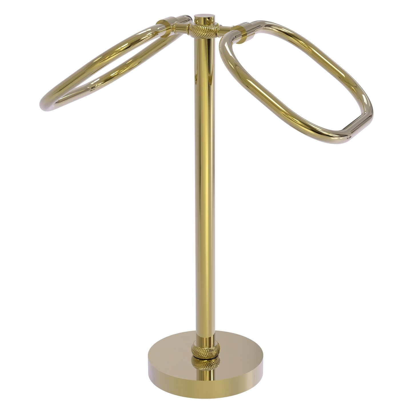 Allied Brass TB-20T-UNL 2-Ring Unlacquered Brass Oval Guest Towel Holder