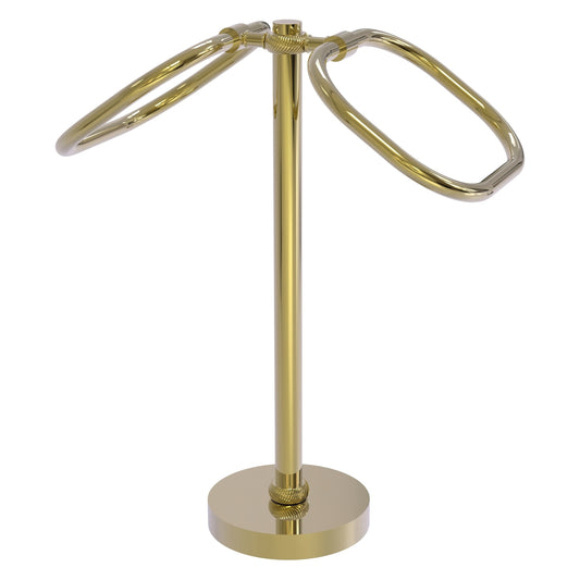 Allied Brass TB-20T-UNL 2-Ring Unlacquered Brass Oval Guest Towel Holder