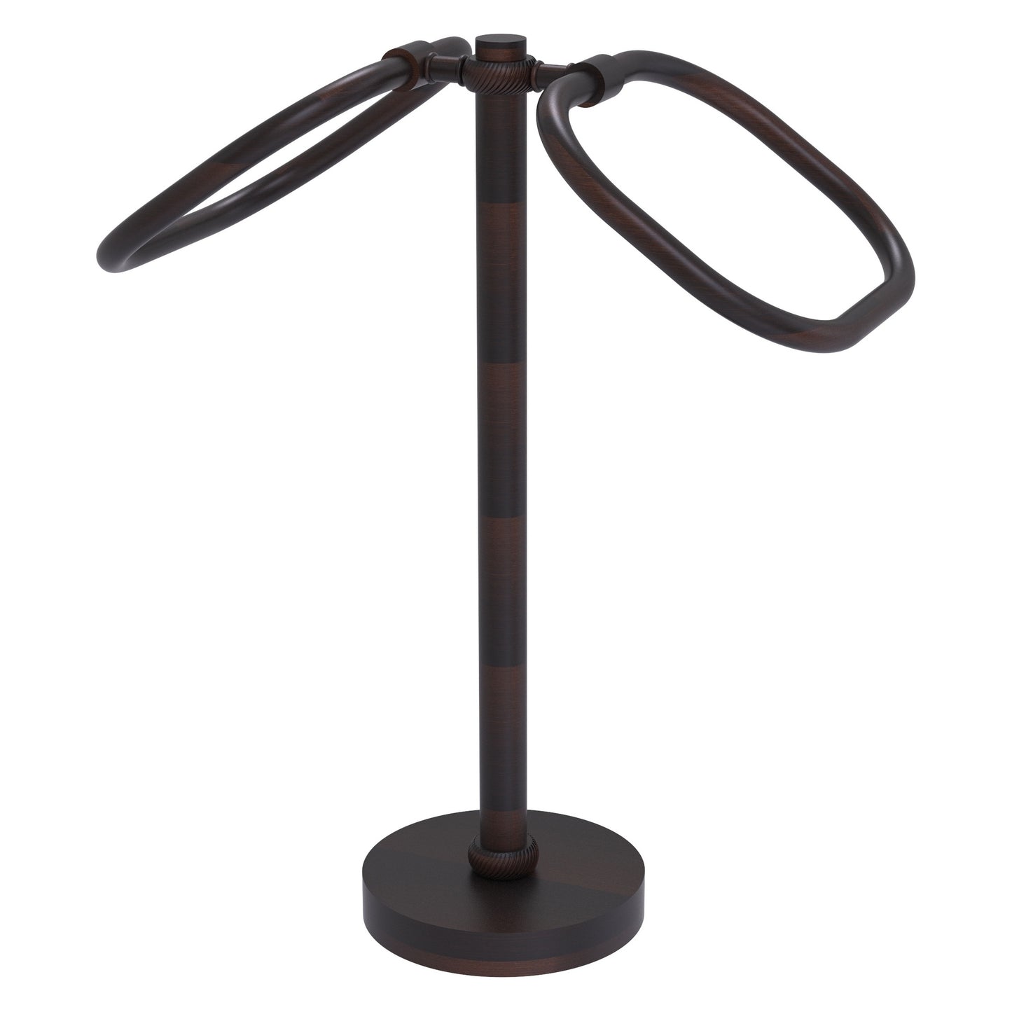 Allied Brass TB-20T-VB 2-Ring Venetian Bronze Oval Guest Towel Holder