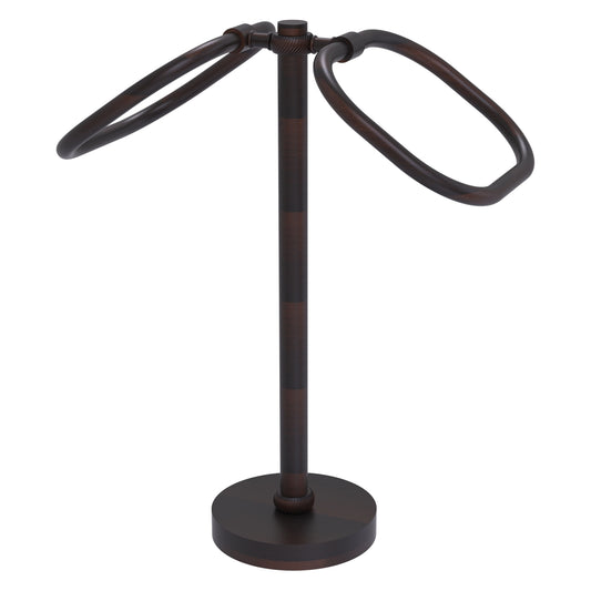 Allied Brass TB-20T-VB 2-Ring Venetian Bronze Oval Guest Towel Holder