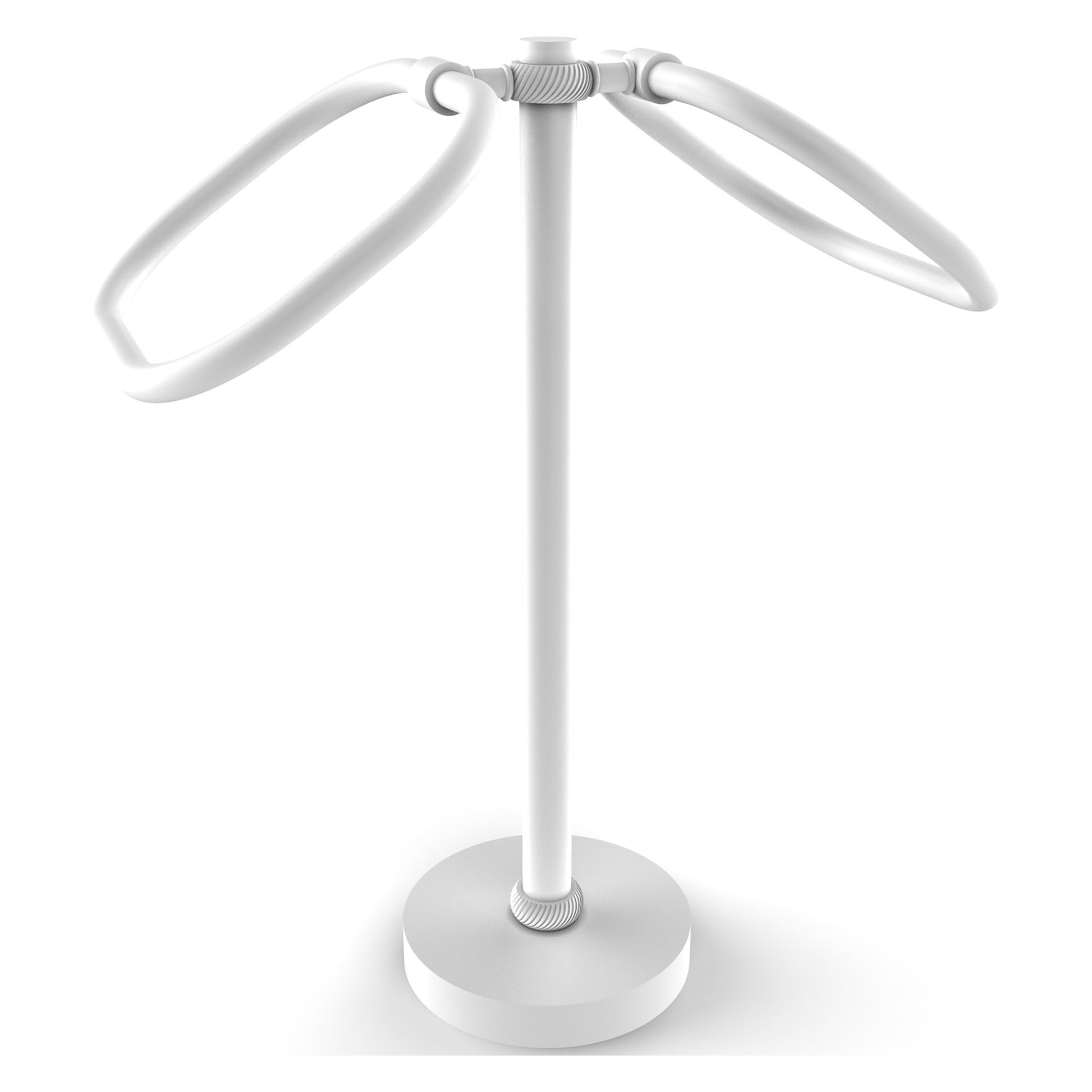Allied Brass TB-20T-WHM 2-Ring Matte White Oval Guest Towel Holder