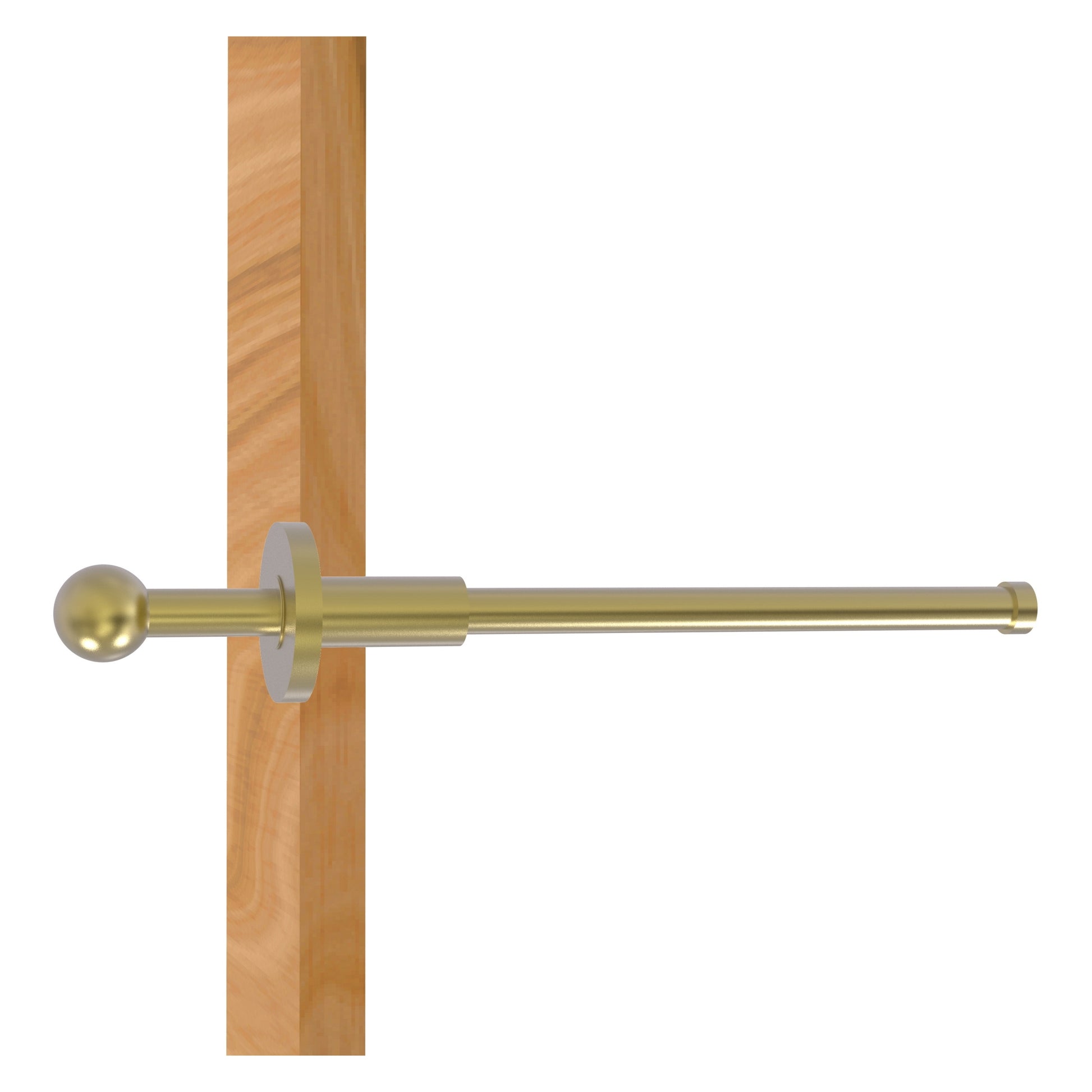 Allied Brass TD-23-SBR Satin Brass Traditional Retractable Pullout Garment Rod