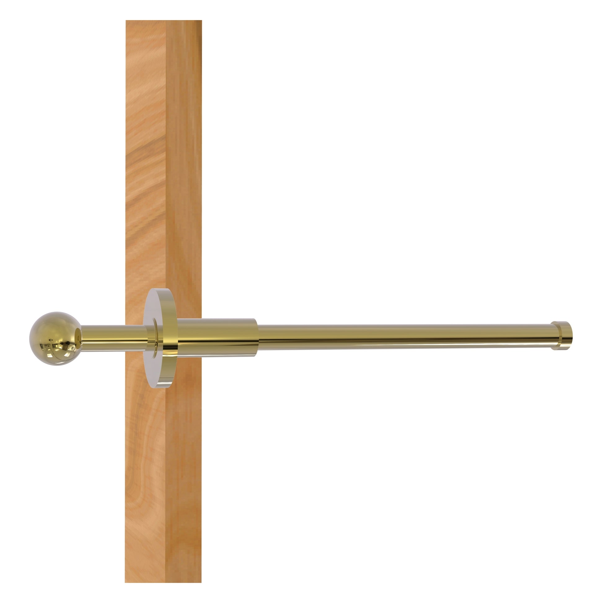 Allied Brass TD-23-UNL Unlacquered Brass Traditional Retractable Pullout Garment Rod