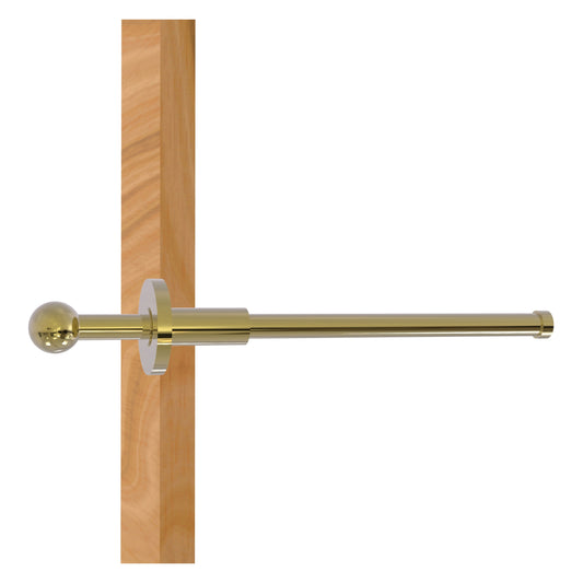 Allied Brass TD-23-UNL Unlacquered Brass Traditional Retractable Pullout Garment Rod