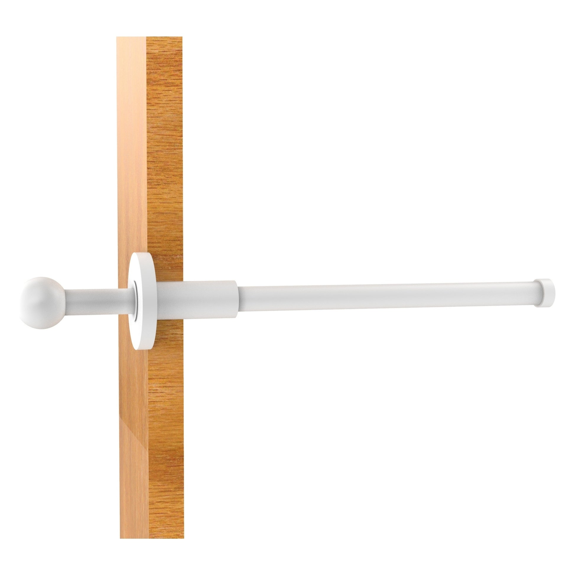 Allied Brass TD-23-WHM Matte White Traditional Retractable Pullout Garment Rod