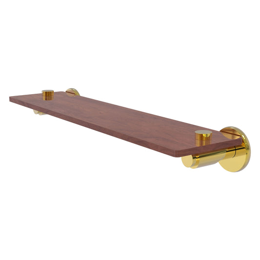 Allied Brass TR-1-22-IRW-PB Tribecca 22" Polished Brass Solid IPE Ironwood Shelf