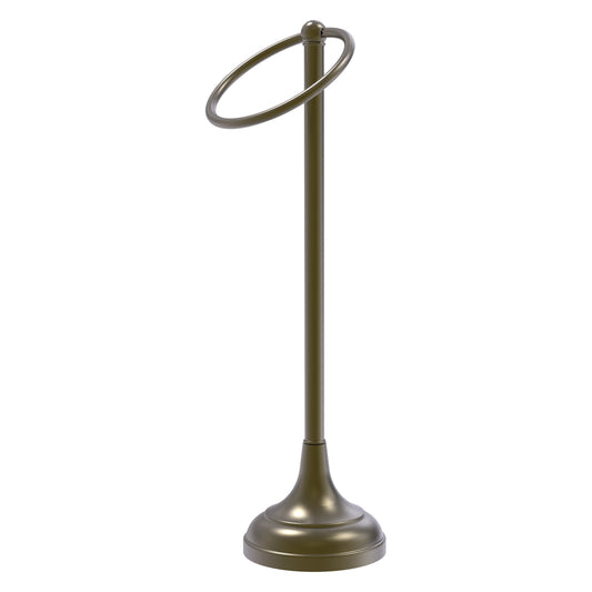 Allied Brass TR-10-ABR Tribecca 1-Ring Antique Brass Vanity Top Guest Towel Holder