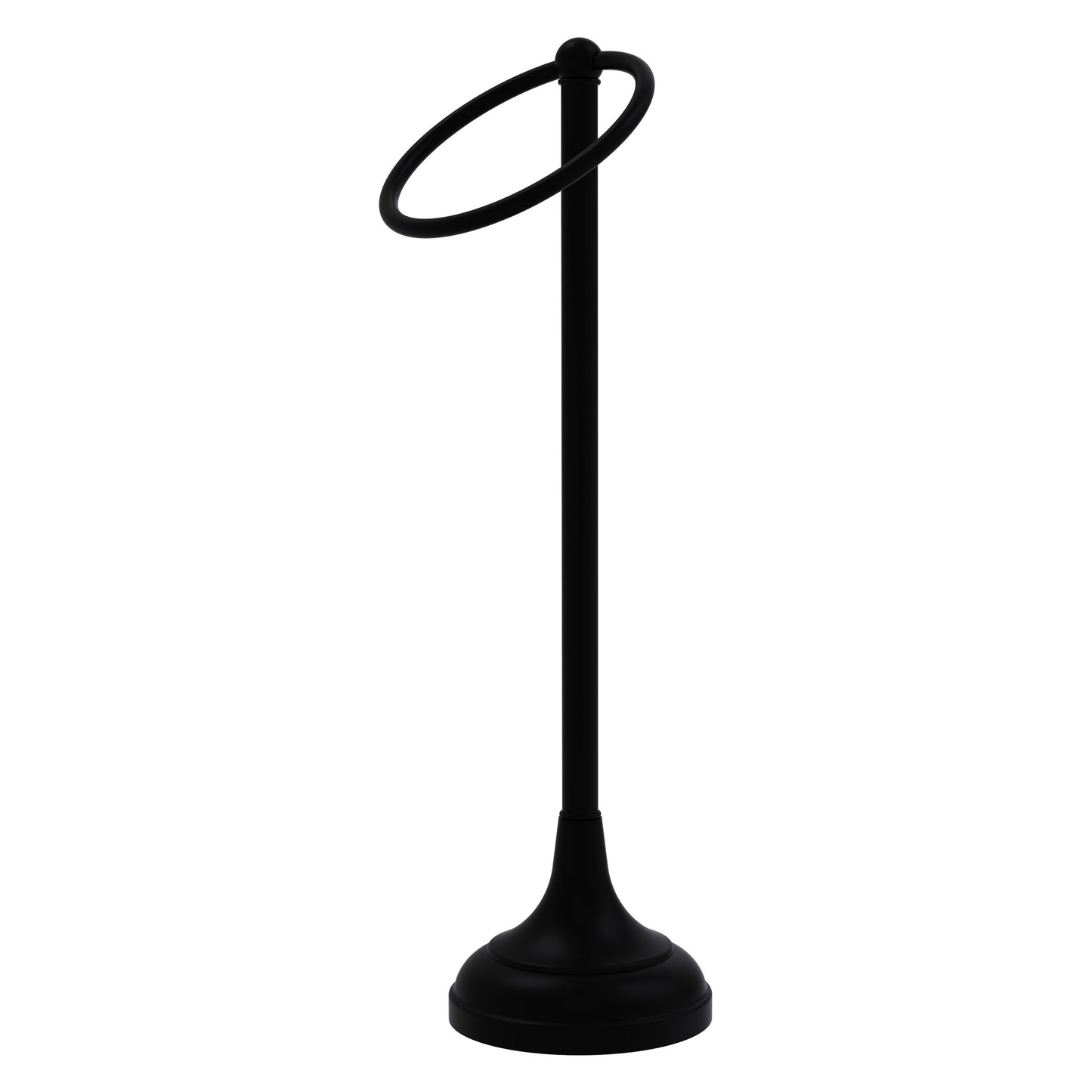 Allied Brass TR-10-BKM Tribecca 1-Ring Matte Black Vanity Top Guest Towel Holder