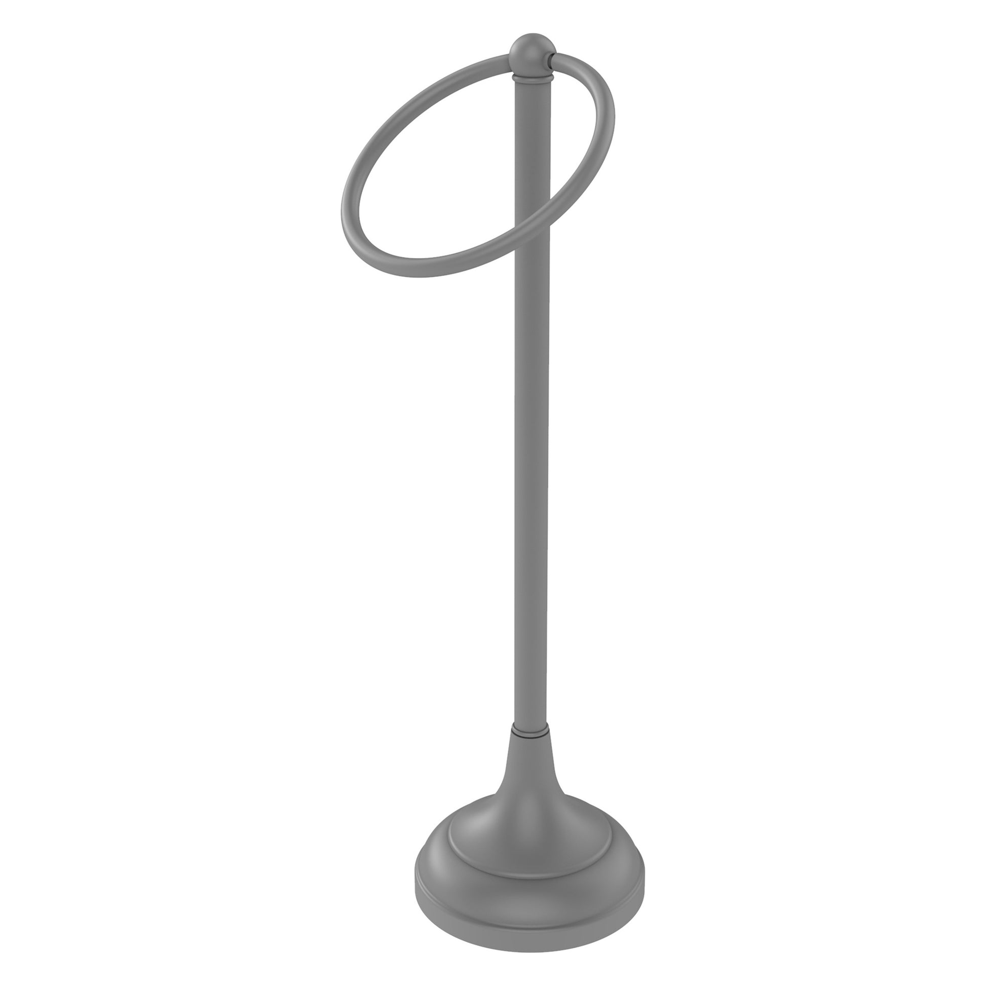 Allied Brass TR-10-GYM Tribecca 1-Ring Matte Gray Vanity Top Guest Towel Holder