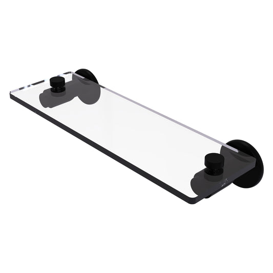 Allied Brass TR-1/16-BKM Tribecca 16" Matte Black Glass Vanity Shelf With Beveled Edges