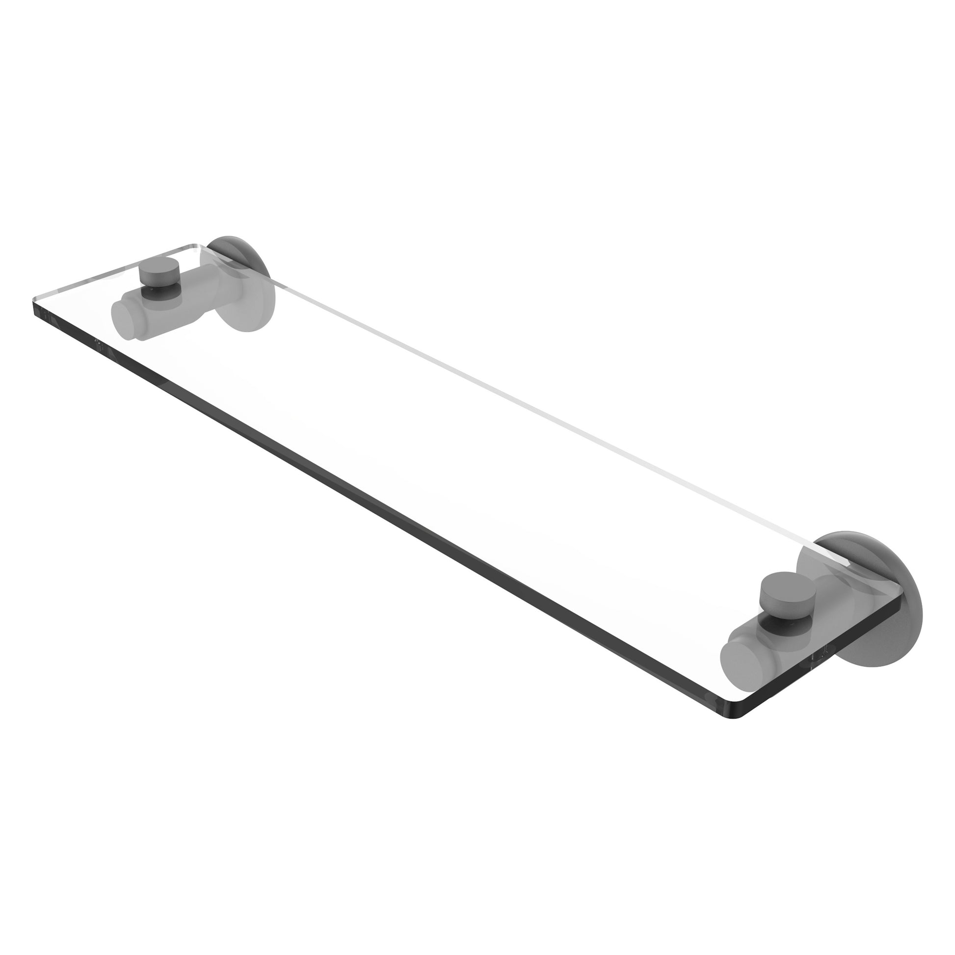 Allied Brass TR-1/16-GYM Tribecca 16" Matte Gray Glass Vanity Shelf With Beveled Edges