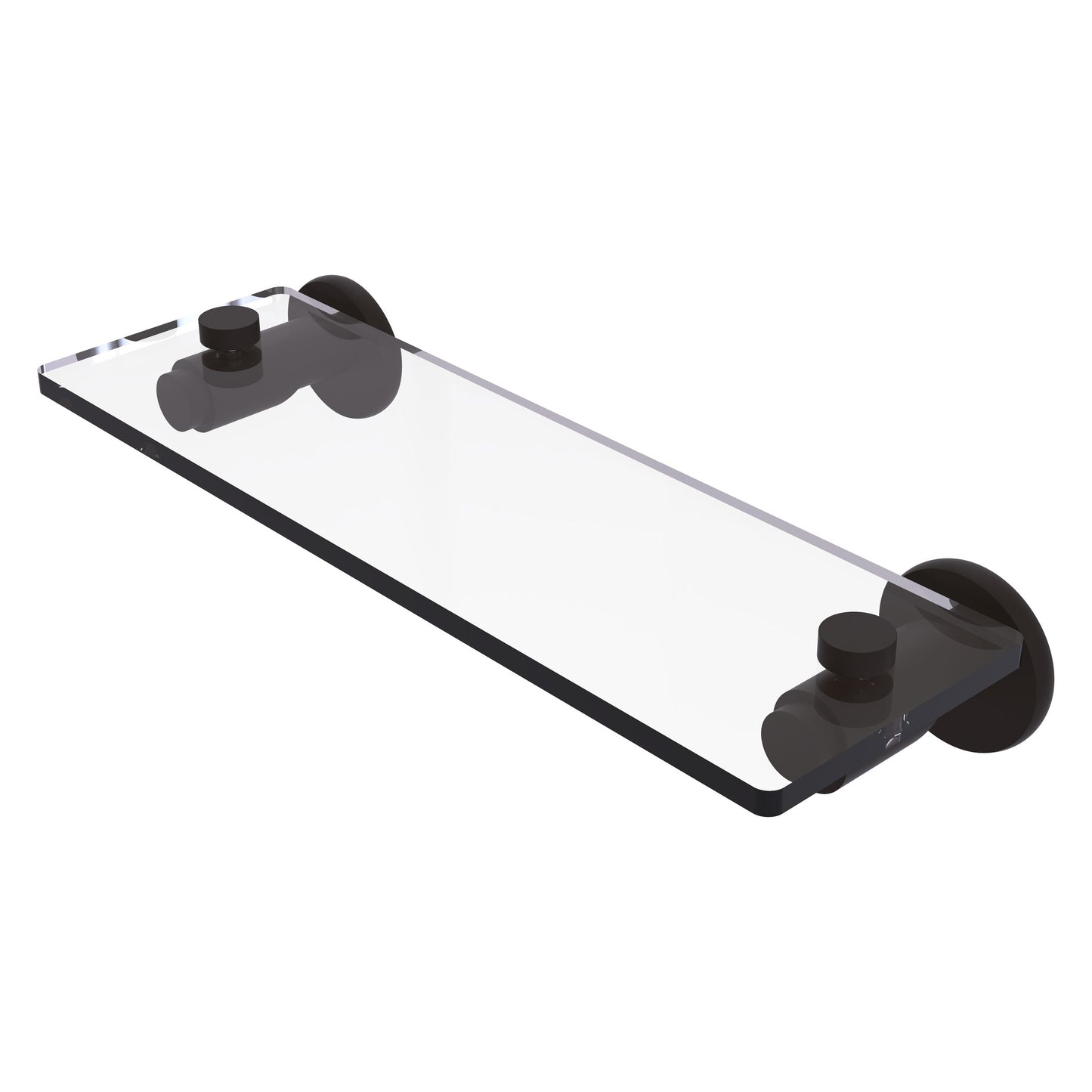 Allied Brass TR-1/16-ORB Tribecca 16" Oil Rubbed Bronze Glass Vanity Shelf With Beveled Edges