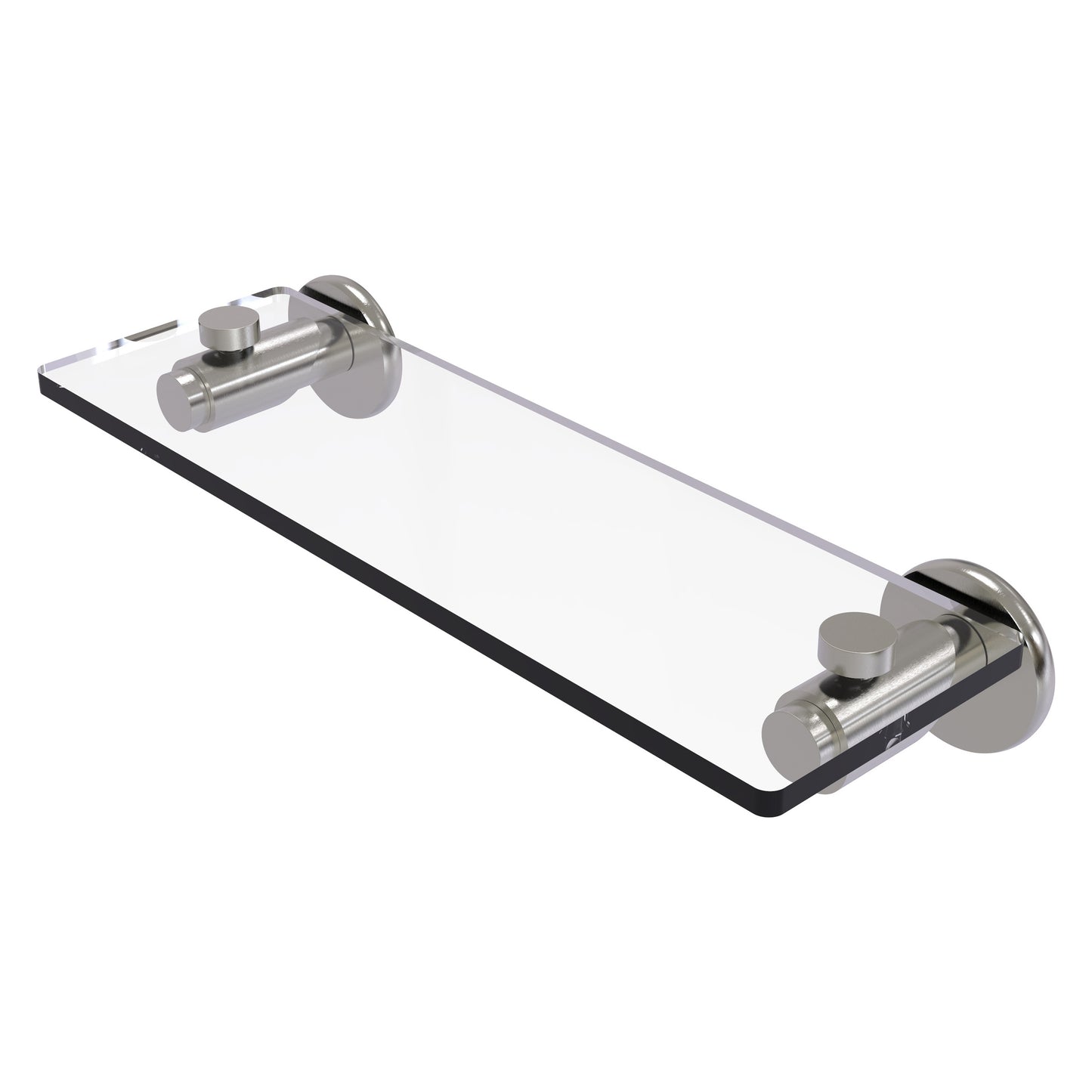 Allied Brass TR-1/16-SN Tribecca 16" Satin Nickel Glass Vanity Shelf With Beveled Edges