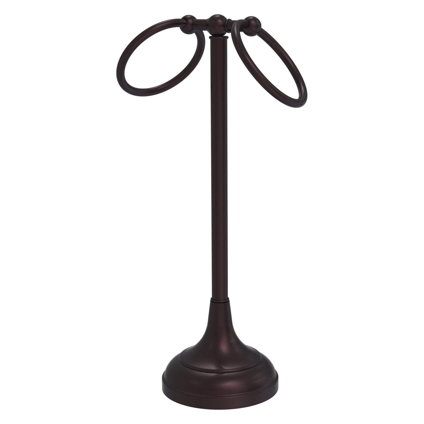 Allied Brass TR-12-ABZ Tribecca 2-Ring Antique Bronze Vanity Top Guest Towel Holder