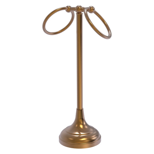 Allied Brass TR-12-BBR Tribecca 2-Ring Brushed Bronze Vanity Top Guest Towel Holder
