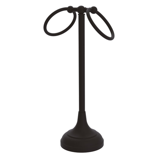Allied Brass TR-12-ORB Tribecca 2-Ring Oil Rubbed Bronze Vanity Top Guest Towel Holder