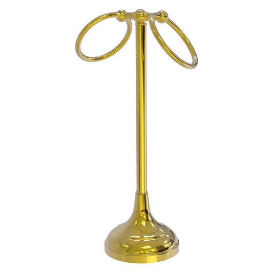 Allied Brass TR-12-PB Tribecca 2-Ring Polished Brass Vanity Top Guest Towel Holder
