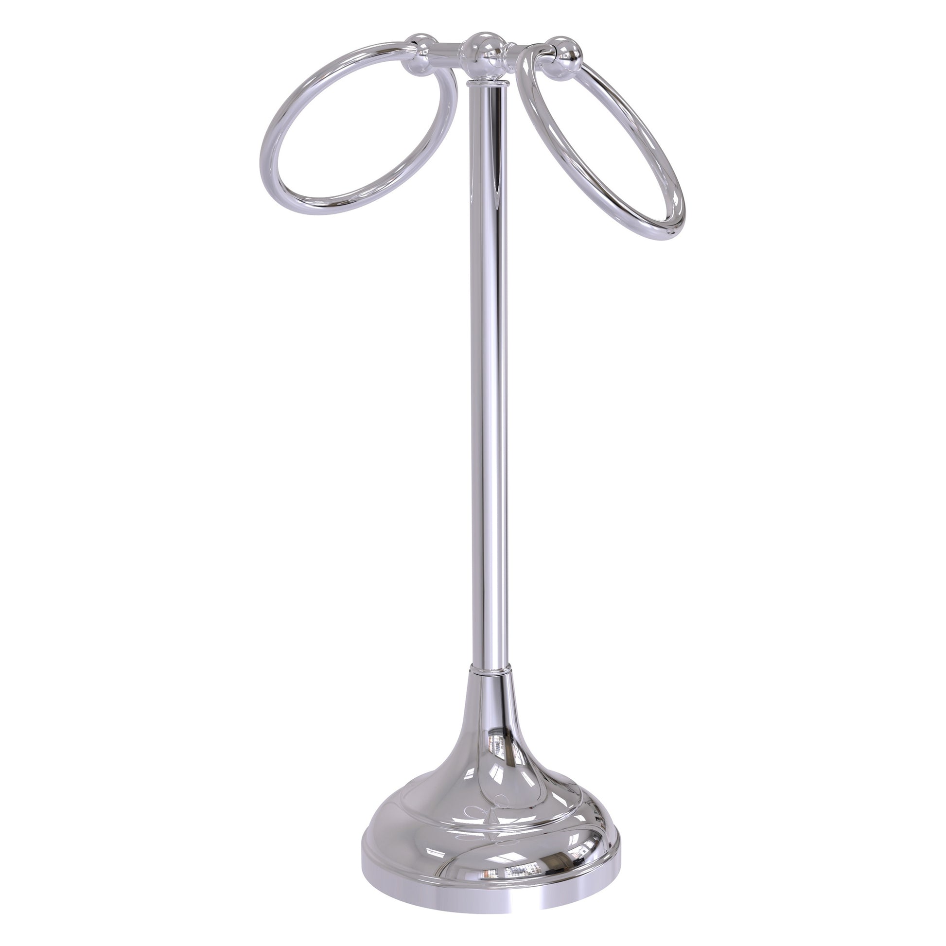 Allied Brass TR-12-PC Tribecca 2-Ring Polished Chrome Vanity Top Guest Towel Holder