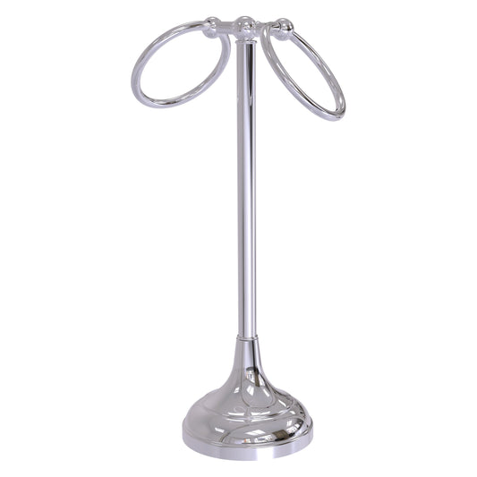 Allied Brass TR-12-PC Tribecca 2-Ring Polished Chrome Vanity Top Guest Towel Holder
