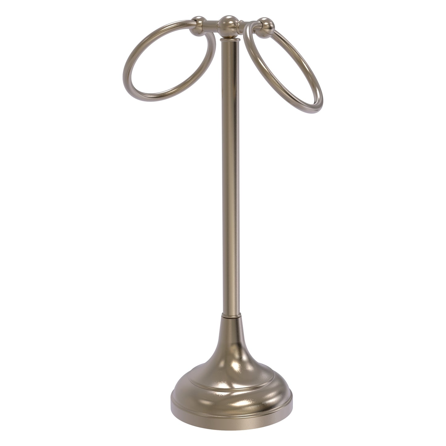 Allied Brass TR-12-PEW Tribecca 2-Ring Antique Pewter Vanity Top Guest Towel Holder