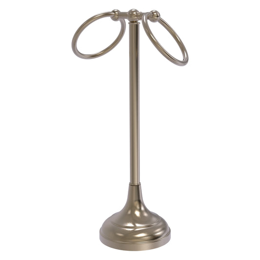 Allied Brass TR-12-PEW Tribecca 2-Ring Antique Pewter Vanity Top Guest Towel Holder