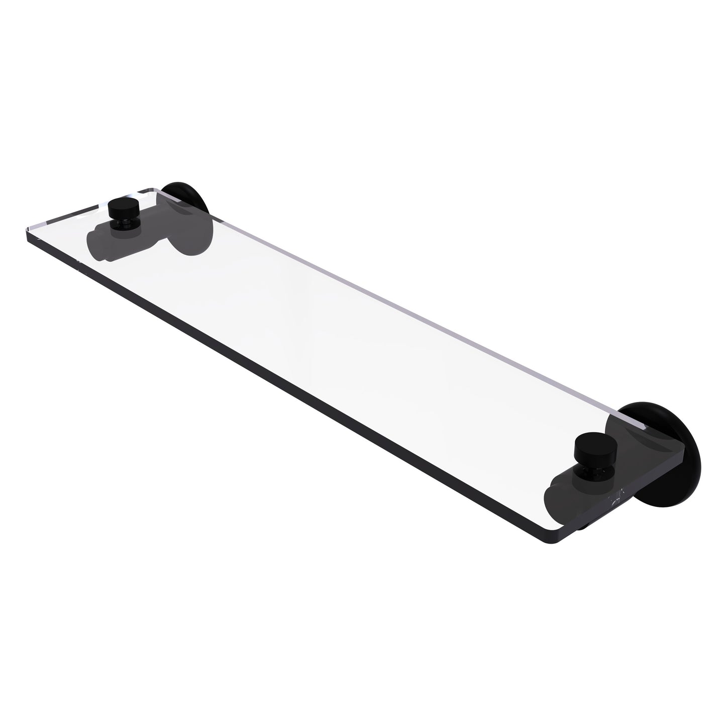 Allied Brass TR-1/22-BKM Tribecca 22" Matte Black Glass Vanity Shelf With Beveled Edges