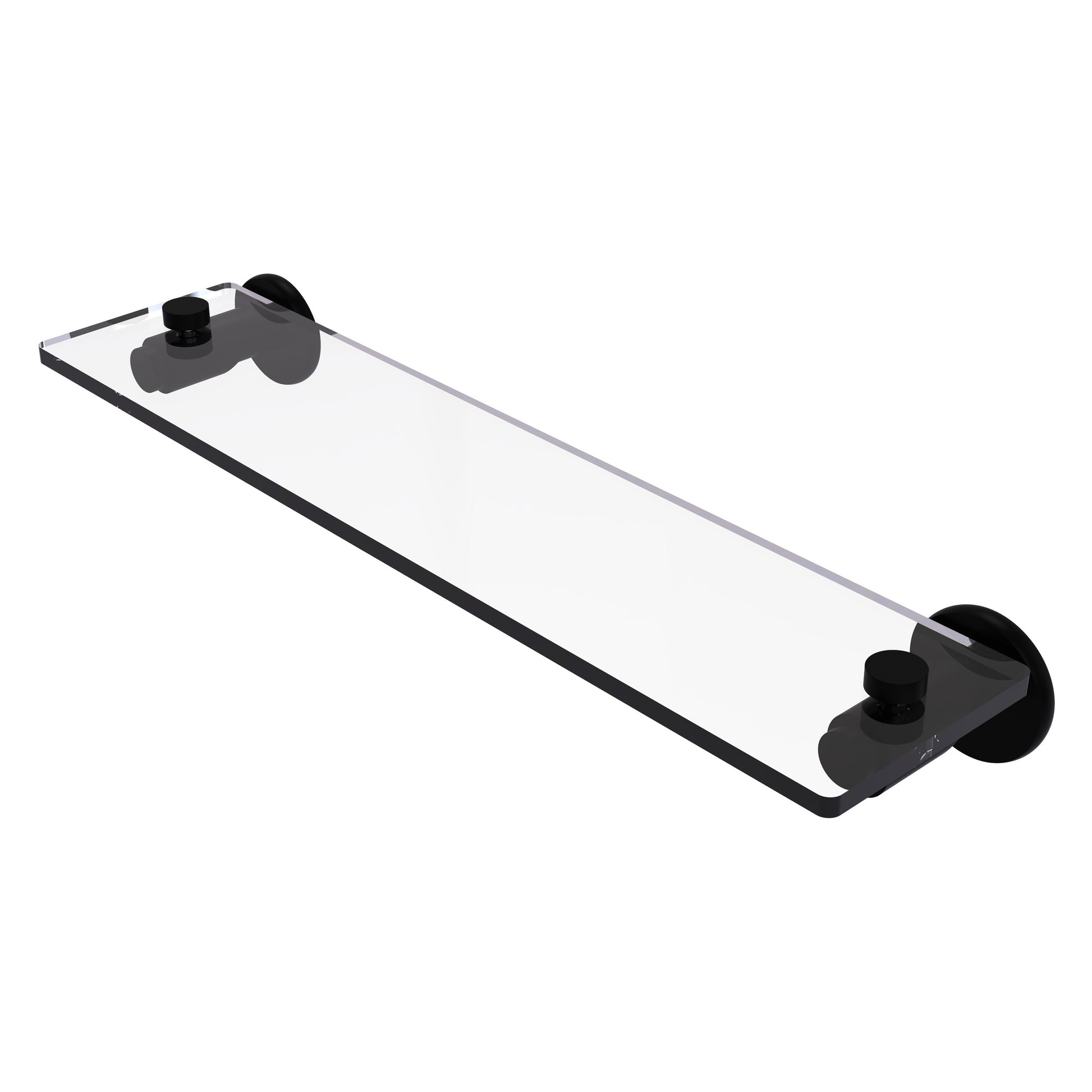 Allied Brass TR-1/22-BKM Tribecca 22" Matte Black Glass Vanity Shelf With Beveled Edges